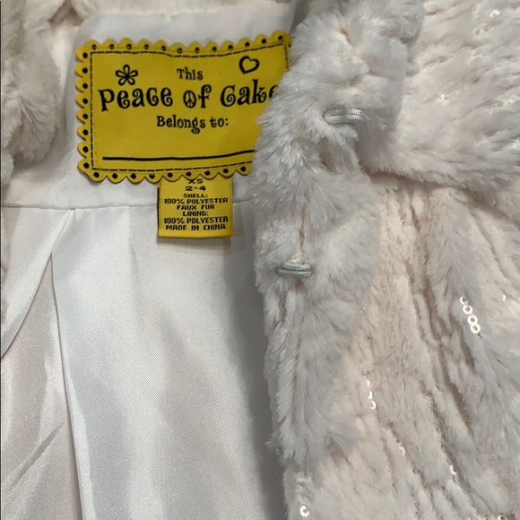 Peace of cake faux fur sequin jacket size 2/4 - Picture 7 of 8